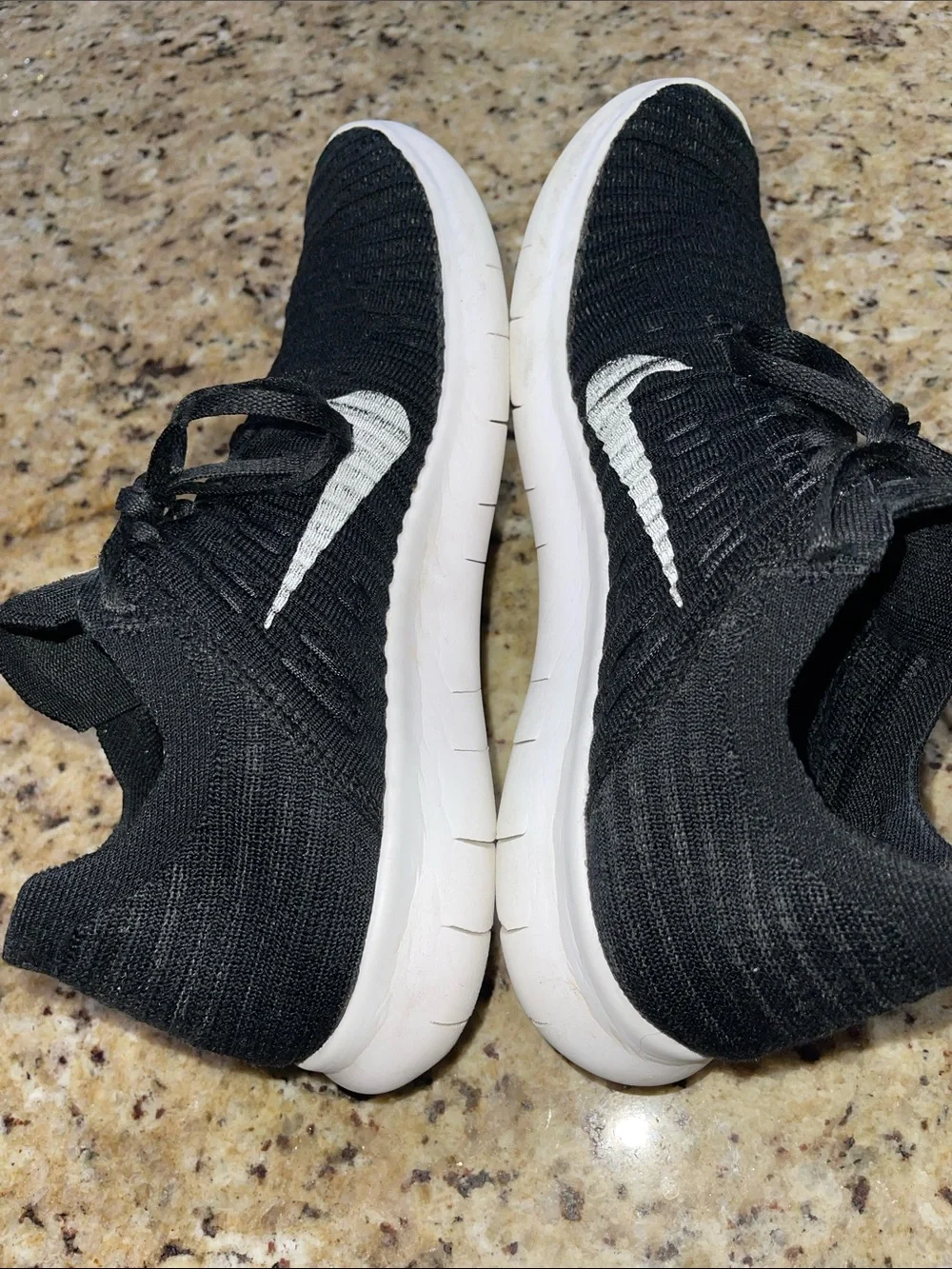 Nike Free RN Flyknit Black & White Running Shoes